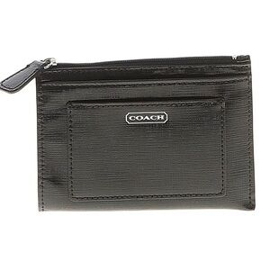 Coach Black Zip Card Case NWOT